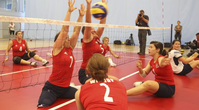 Ladies GB Paralympics sitting volleyball training session