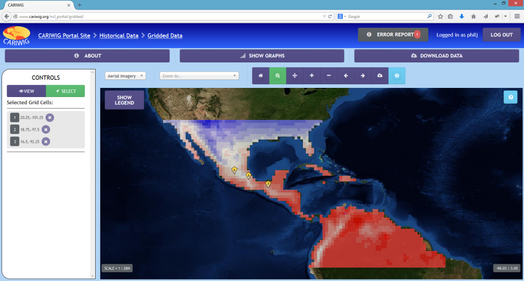Gridded data viewer on the portal