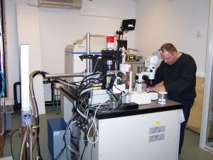 Rick preparing to shoot some crystals in the brand new kit back in 2004