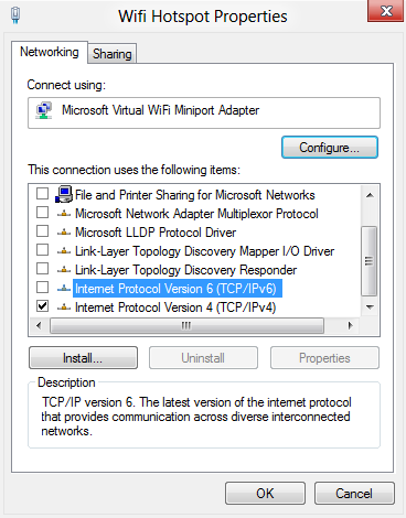 network virtual adapter driver which allows hotspots