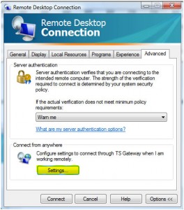 Remote Desktop Connection Settings