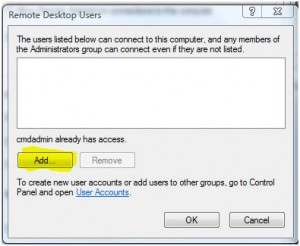 Add users to RDC permissions