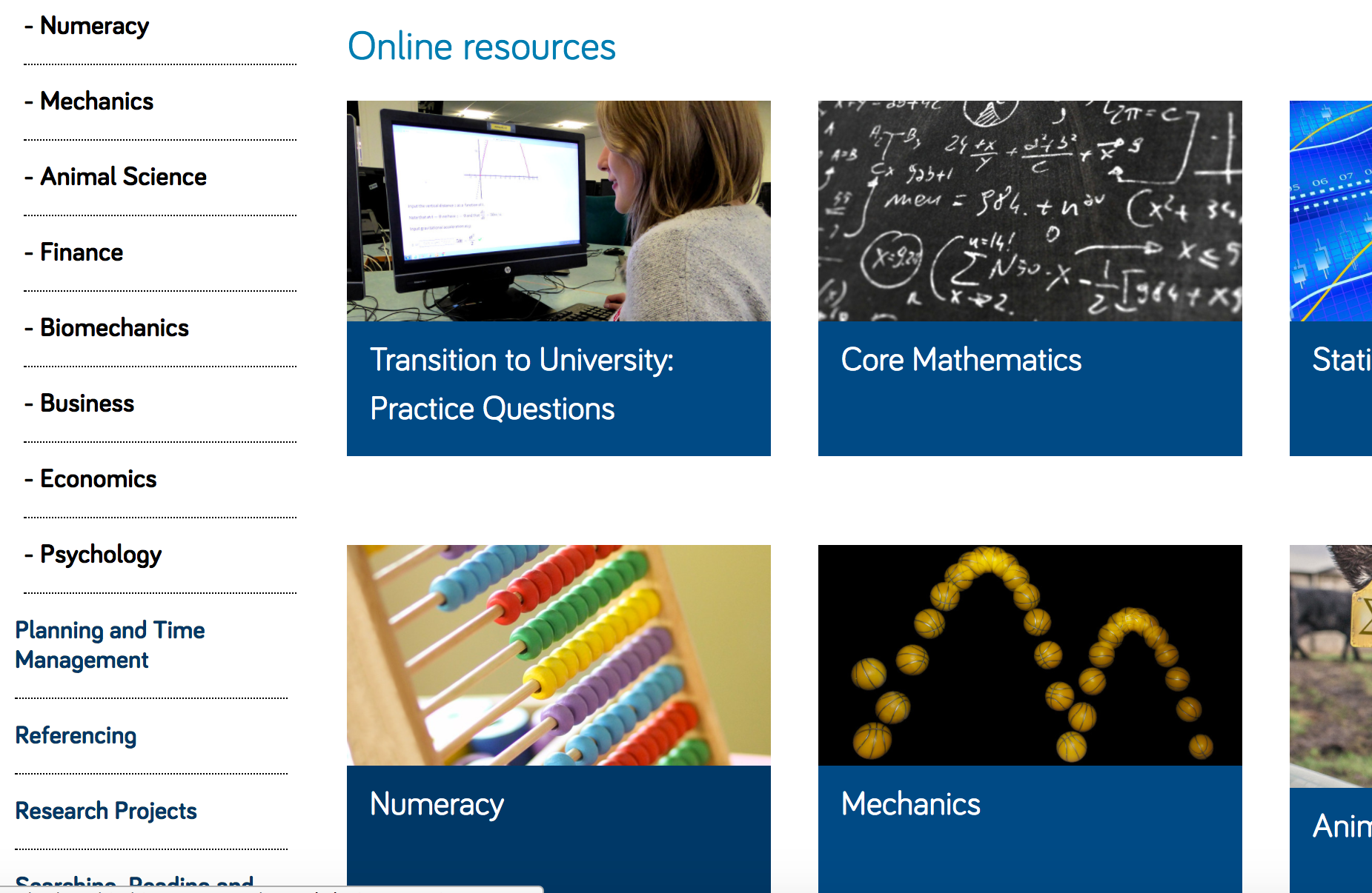 A full list of topics can be found on the ASK website one of the places where we are making the material available to students