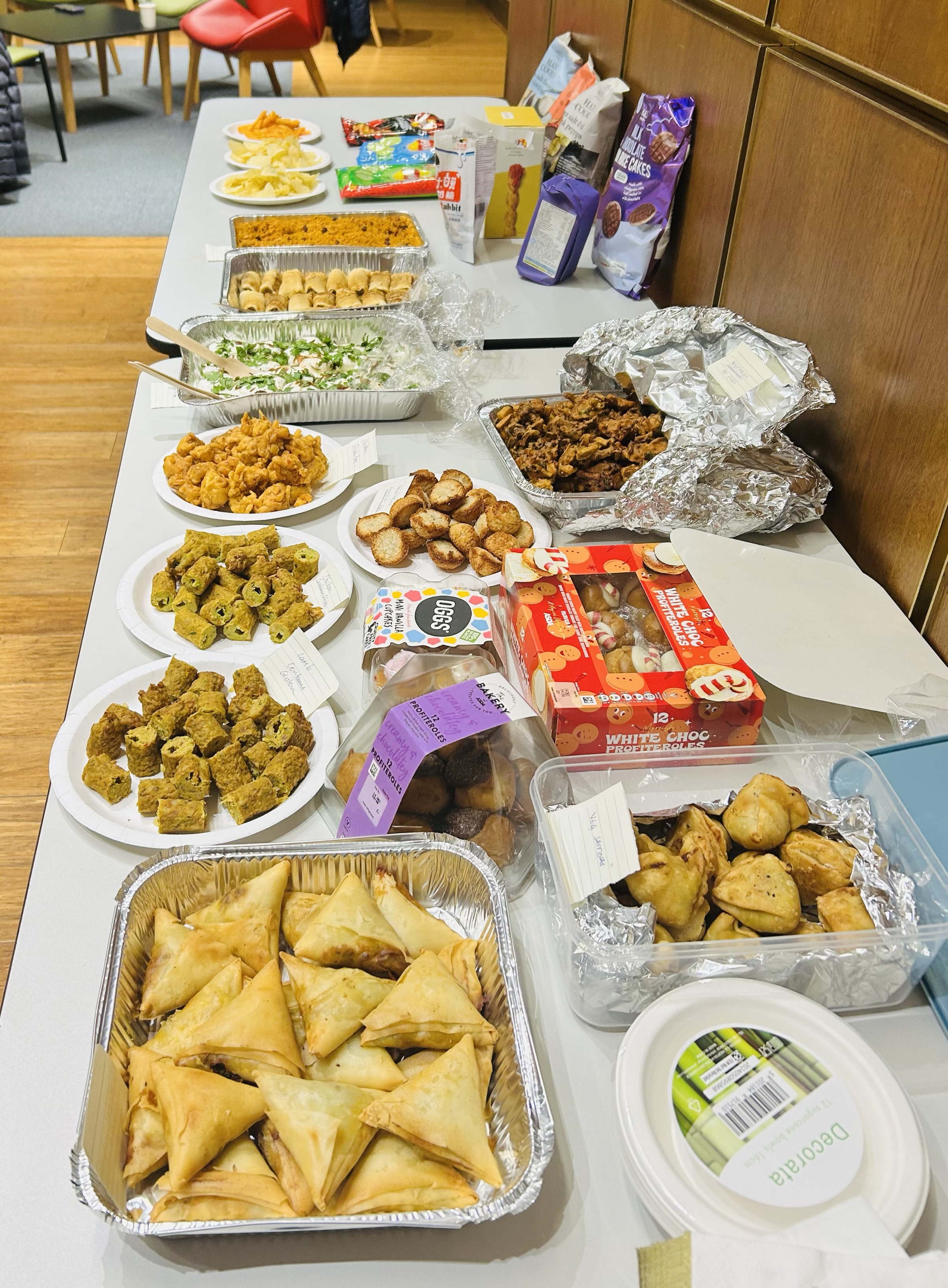 table showing a buffet of lots of different food