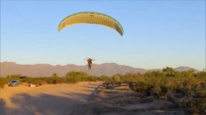 Paraglider being towed using SlingMachines software 