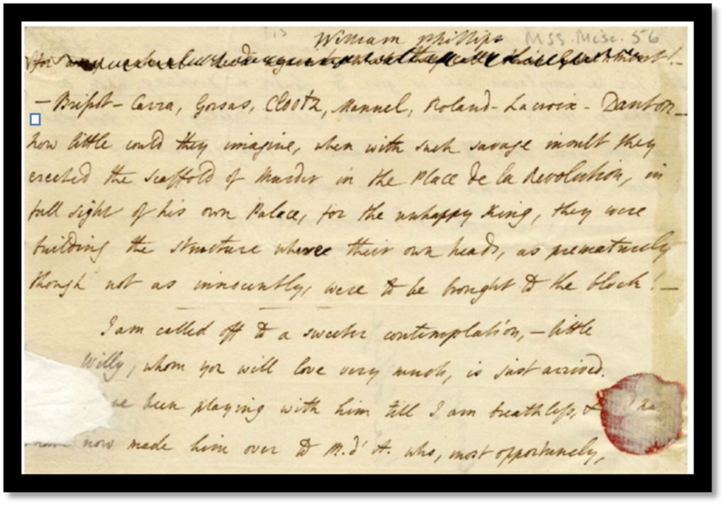 MSA-1-15 Letter From Fanny Burney To Dr Charles Burney