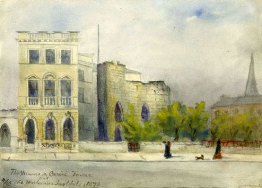 Illustration of The Weavers or Carliol Tower and The Mechanics Institute