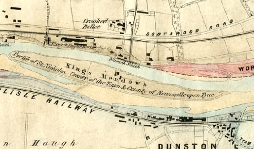 Detail from Plan of the River Tyne by I.T.W Bell, Newcastle, 1849.