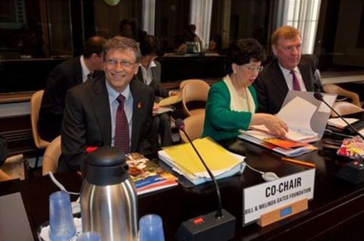 Sir Liam with WHO Director-General Margaret Chan and Bill Gates - (Right to left) Sir Liam with WHO Director-General Margaret Chan and Bill Gates at meeting on polio eradication, 17 May 2011,