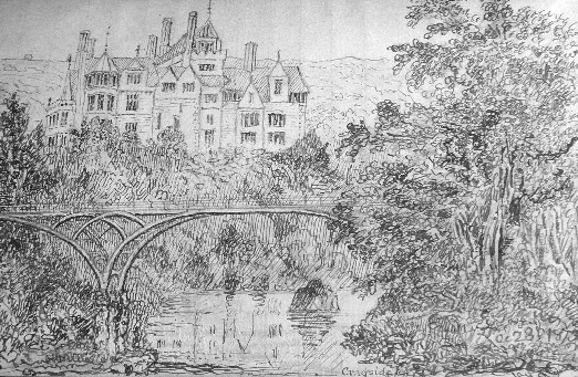 Sketch of Cragside from Thomas Sopwith's journal