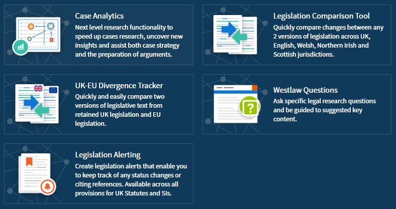 An image showing the Westlaw Edge UK tools to enable current awareness.