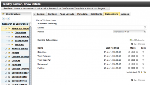 Site Structure – Adding, Amending and Moving Sections | Research and ...
