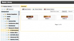 Media Library with Slides in