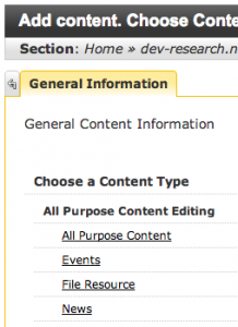 News Content Types