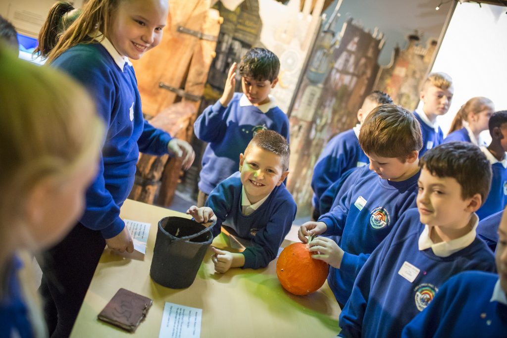 Mountfield Primary School children with their Museum of Freedom. Image: Seven Stories, The National Centre for Children's Books, photography by Richard Kenworthy