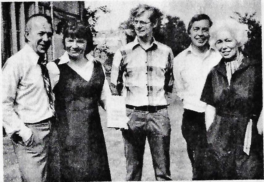 10th anniversary of Signal – 1980 Patrick Hardy, Aidan and Nancy Chambers, Lance Salway and Elaine Moss (from left to right)
